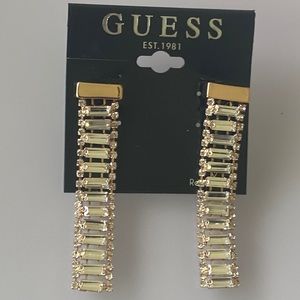 NWT Guess Linear Baguette Earrings